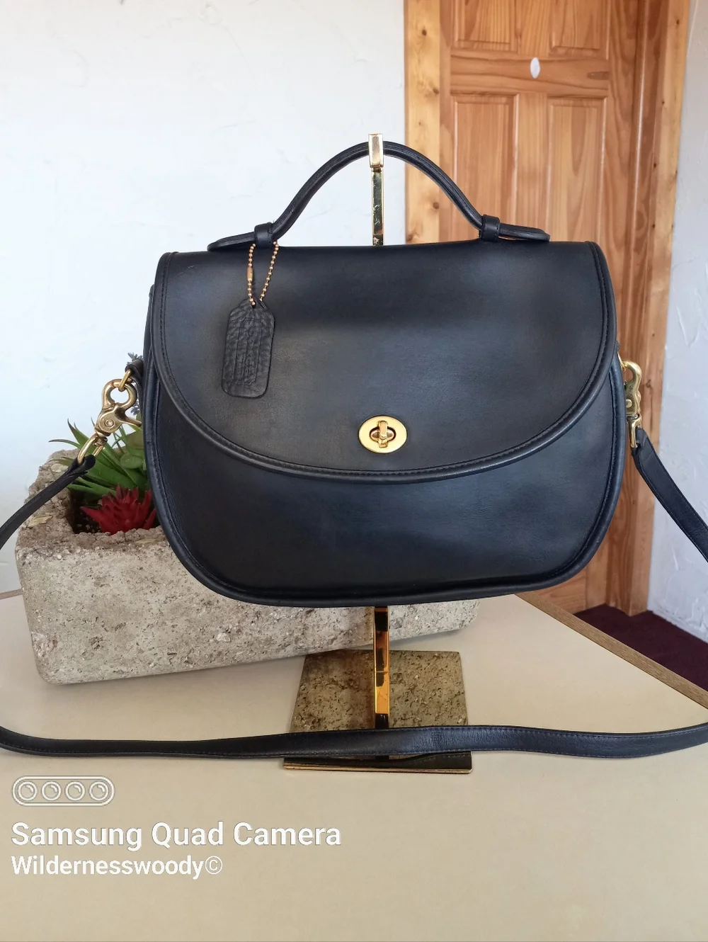 Coach Large Plaza bag/"The Bistro Bag" Navy Blue, Late 1980's-early 1990's - Picture 4 of 16